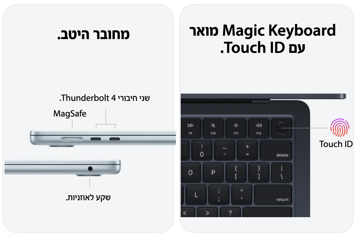 Magic Keyboard מואר מחובר היטב.